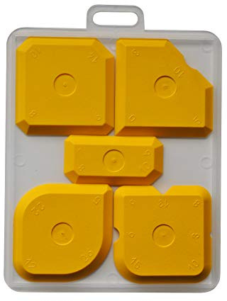 My Plast Lisseur pour joints, spatule pour joints Racloir en plastique pour joints en silicone et en acrylique, coins, bords Outil professionnel pour joints, pour rayons (set jaune - 2 kits)