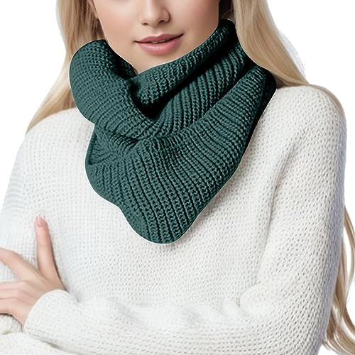 Winterschal Damen Kuschelig Strick Schals Schlauchschal Elegant Einfarbig Rundschal Loopschals Halstuch Baumwolle Für Frauen Mädchen