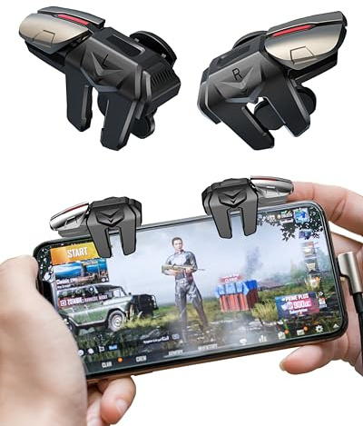 ACEDAYS Mobile Phone Controller for Android & iPhone, 6 Trigger Game Controller Compatible with PUBG Mobile/Knives Out/Call of Duty Mobile, Phone Triggers for Gaming with Sensitive Shoot and Aim