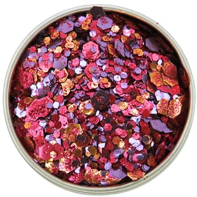Red and Purple Biodegradable Glitter Blend – Eco-Friendly Vegan Loose Glitter Makeup for Face, Body, Hair & Nails - Festival & Party - 6 gram Pot (Firecracker Blend)