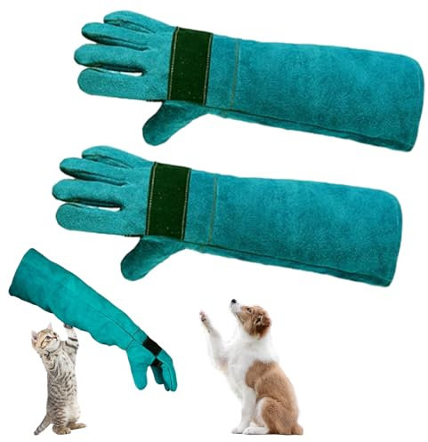 Ksvaye Bissfeste Handschuhe für den Umgang mit Tieren, 45cm Dornenfeste Handschuhe Anti-Biss Arbeitshandschuhe Zum Schweißen, Pflegen, Umgang Mit Hund/Katze/Vogel/Schlange/Papagei/Eidechse/Reptilien