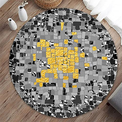 Odot Alfombra para Silla de Escritorio Redonda, Alfombra Protectora Suelo Silla Ruedas Antideslizante Gaming, Tapete de Protección de Oficina,para Suelos Duros Parqué (Cristal Negro,100cm)