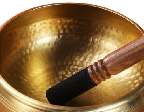 Tibetansk skål set med 6 klangskålar med specifikationer, alternativ, ljudskål, meditation, unik, användbar för yoga, stresslindring (Aom 13 cm)