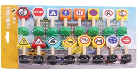 Trafikvägsskyltar för barn, leksakstrafikskyltar för barn 16x Road Signs