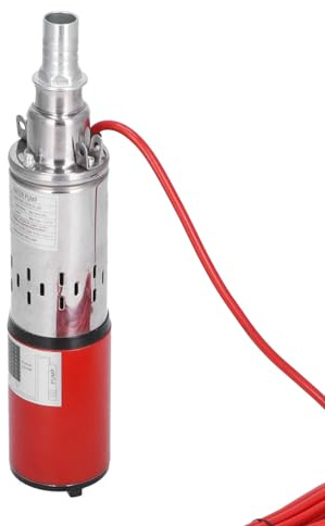 Fafeicy 12V Solvattenpump Rostfritt Stål Dränkbar Brunnspump, 30M Max Lyft 1,5M³/H Flöde för Fiskebåt Fiskdamm Jordbruksbevattning