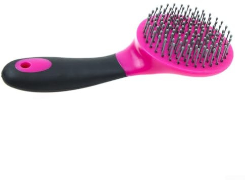 Peigne à crinière avec poignée en caoutchouc pour toilettage équin, outil efficace pour l'entretien de la crinière et de la queue de cheval, poignée antidérapante ergonomique facile à nettoyer (1 1)