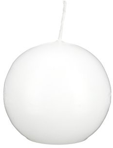 Kugelkerzen 6 Weiß 8 cm, Kerzen rund, deutsche Markenkerzen in RAL Kerzenqualität