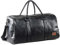 Reisetaschen Herren Leder Wasserdicht Weekender Tasche Großen Kapazität Reisetasche Unisex Vintage Handgepäck Bag schwarz