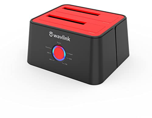 WAVLINK USB 3.0 to SATA I/II/III Dual-Bay External Hard Drive Docking Station for 2.5/3.5-inch HDD/SSD with UASP (6Gbps)?Support Offline Clone Duplicator Function (2 x 12TB)