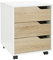 hjh OFFICE Rollcontainer Organiser I geräumiger Beistellschrank mit Schubladen und Rollen, Eiche/Weiß, 821010