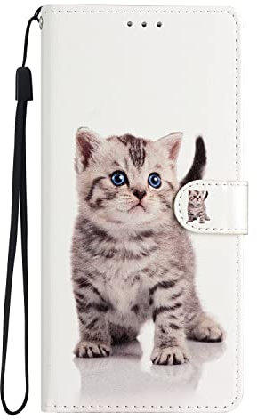 Samsung A20E Case Flip Shockproof PU Leather Wallet Cover with Stand Magnetic Card Holder TPU Bumper Folio Slim Fit Protective Phone Case for Samsung Galaxy A20E Cat