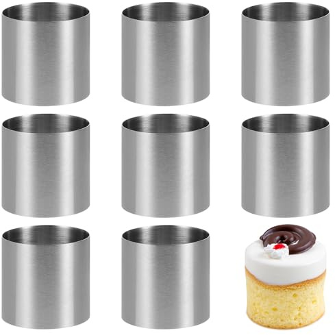 ​UPKOCH 16-Piece Stainless Steel Cake Ring Set - 2-Inch Mini Round Molds for Mousse, Sushi, Rice Balls, Non-Stick Baking Molds & Dessert Tools (Silver)​​