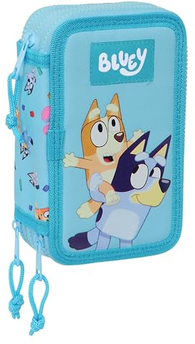 safta Blue - Trousse Scolaire avec 36 Outils Inclus, idéale pour Les Enfants de 5 à 14 Ans, Confortable et Polyvalente, qualité et résistance, 12,5 x 5,5 x 19,5 cm, Couleur Bleu Ciel, Bleu Ciel,