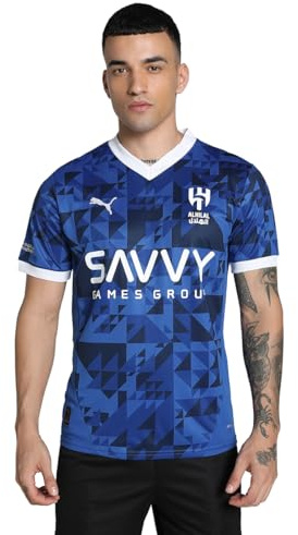 PUMA Maillot de Football pour Homme AHSFC Matchday, Bleu Intense-PUMA Blanc, M