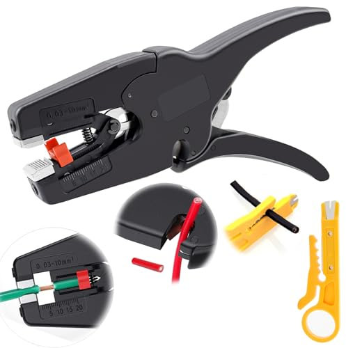 LPZMPZ Alicates Pelacables Electricista Automatico Punteras Electricas Automático 2-en-1 Profesional Multifuncional Autoajustable Wire Stripper 0.03-10 MM²para Pelar y Cortar Cables