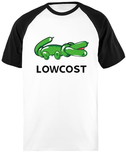 Lowcost Camiseta Unisex De Béisbol Camisa De Manga Corta Blanca Y Negra
