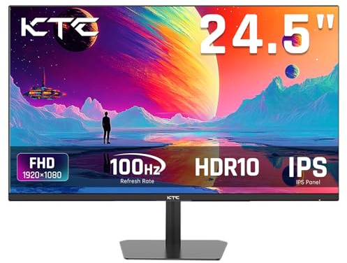 KTC 24,5 tum 100Hz IPS datormonitor - FHD (1920 x 1 080P), anti-blå ljusskärm, 126 % sRGB, 16,7M, stöd för FreeSync och GSync, PC-skärm för casual spel och arbete