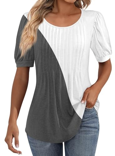 SCBFDI Maglietta Bianca Donna Elegante Maglietta Donna Firmata Maglietta Maniche Corte Donna Maglietta Elegante Donna Camicia da Notte Allattamento Abbigliamento Donna Curvy Capodanno Grigio 3XL