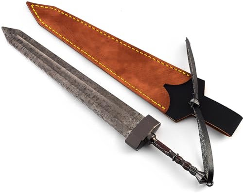 Huadafun Elden Ring Great Sword Replik - Damaskus Steel Sword Model Sammeln Sie mit Displayständer 8.7 '' Full -Metal Game Decor Desktop Ornamente Geschenk für Gamer -Fans