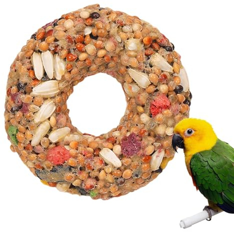 Salacette Treats, giocattolo per ricompensa, ingrediente naturale, ciambella masticabile, accessorio per cibo LoveBirds Visaging, Small Health Snack, Interac