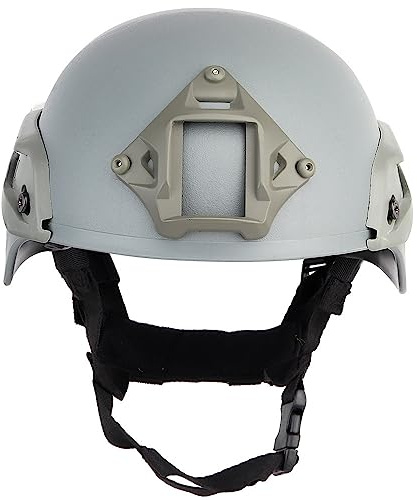 Grigio, Casco Tattico Leggero Con Guide Laterali E Supporto - Calotta In ABS Per Addestramento E Uso All'aperto