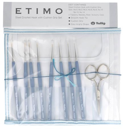 Tulip TLS-001 ETIMO Pattern Lace Needle Set, Royal Silver