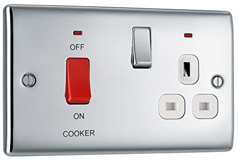 BG Electrical Double Pole Cooker Control Unit with Single Socket and Power Indicator