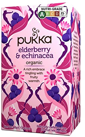 Pukka Organic Elderberry & Echinacea with Elderflower Tea - 20 Tea Bags