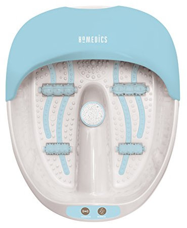 HoMedics Luxury Foot Spa, Pediluvio Massaggiatore Piedi con Idromassaggio, Funzione Mantenimento Acqua Calda, Testine Massaggianti, Pietra Pomice e Rulli Massaggianti Inclusi, Taglia Max: 47