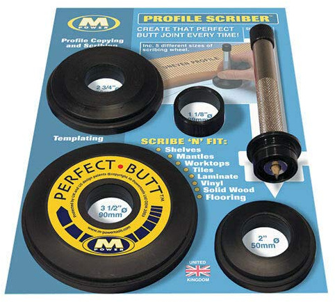 MPOWER Perfect Butt Profile Scriber – Adjustable Profile Copying Tool with 5 Offset Wheels – Scribing Tool for Countertops Flooring Shelving and Woodworking