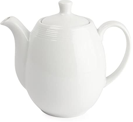 Olympia Linear Coffee Or Teapots 1Ltr 36Oz Porcelain White Espresso Jugs 4pc