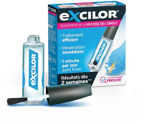 EXCILOR - Solution - Traitement mycose de l'ongle - Pénétration rapide et complète au cœur de l'ongle - 3,3ml