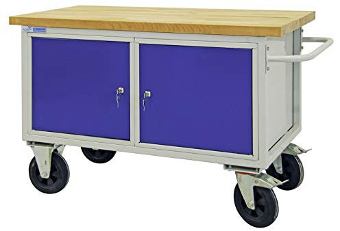 ADB Werkbank 130x84x60cm Tischwagen 2 Türen + Fachboden Rollwagen Werkstattwagen