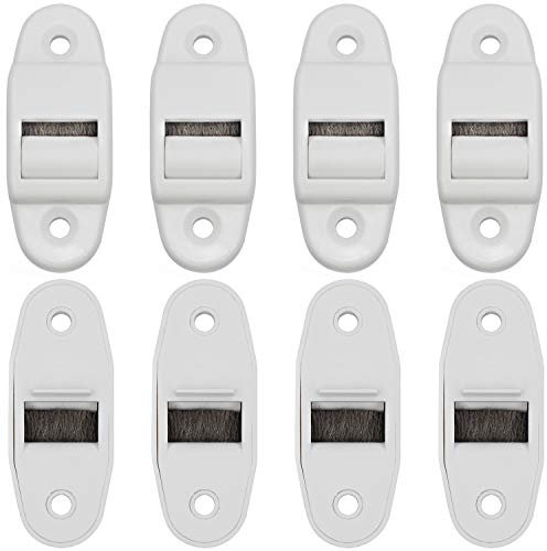 WJMY Gurtführung Rolladen Gurtdurchführung 8 Stück mit Bürste und Rolle bis 14 mm Gurtbreite 40mm Lochabstand (Rolle bis 14mm Gurtbreite)