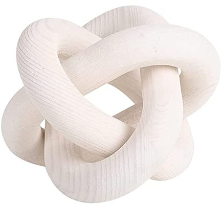 Wood Chain Link Decor 3 Link Wood Knot Decor Carved Decorative Chain Knot for Coffee Table Decor White Decorative Home Accessories Christmas Decoration