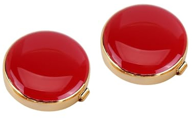Surakey Couvre Bouton Chemise Métal, Bouton Onyx Rouge Couvre Boutons de Manchette Rond pour Les Chemises Ordinaires Couvre Bouton de Chemise Rond pour Mariage Affaires Vie Quotidienne Doré Brillant