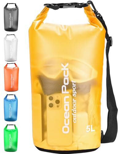 Henrycares Dry Bag wasserdichte Tasche, 20L 10L 5L 2L Wasserdichter Packsack mit Schultergurt, Schwimmen, Baden, Strand, Kanu, Stand Up Paddling, Tauchen