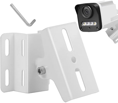 Staffa Telecamera, Supporto Telecamera Esterna,Staffa per Telecamera di Sorveglianza, Rotazione Regolabile di 360 Gradi e Inclinazione di 90 Gradi, Montaggio a Parete e a Soffitto