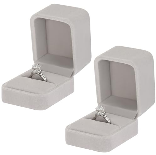 KUKUVR 2 Pieces Small jewelry Wedding Ring Gift Box for Proposal