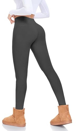 Runmeihe Leggins Invernali Donna, Polara Leggings Termici da Donna a Vita Alta, Biancheria Intima Spessa Invernale per Allenamento Yoga Corsa Escursionismo Palestra