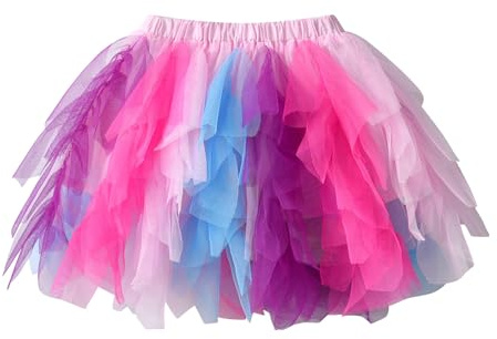 DXTON Fille Jupe Danse Jupe Princesse Robe Jupe Ballet Jupe SK203 5-6 Ans