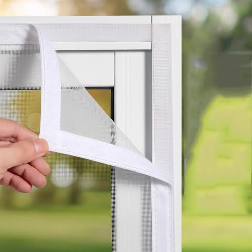 Kellerschachtabdeckung Fiberglas 125x135cm Weiß Fliegengitter für Fenster Insektenschutz für Fenster Fliegenschutzgitter für Fenster