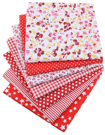 Yolistar 7 Stück 50 x 50 cm Patchwork Stoffpaket, Baumwollstoff Meterware, Stoff-Quadrate & Quiltingstoffe für Patchwork Handgemachten, DIY Nähmuster Handwerk