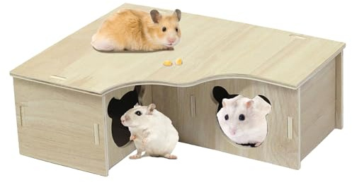 Hamster Hide, Hamster House, Multi Functional And Comfortable Multi Chamber Hamster Hide, Suitable For Various Small Rodents Such As Hamsters, Sandrats, Squirrels