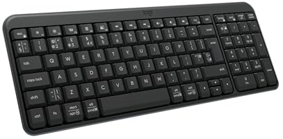 Logitech K250 Teclado Bluetooth con sección numérica, conexión Sencilla, Teclado inalámbrico Compacto Fabricado con plástico Reciclado, Resistente a Salpicaduras, Teclas cómodas, Windows/macOS