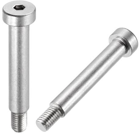 sourcing map Lot de 2 boulons à épaulement en acier inoxydable 304 de 10 mm de diamètre d'épaule de 55 mm de longueur d'épaule M8 x 1,25, boulons à douille hexagonale pour machines de moulage par