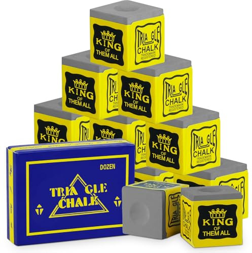 flintronic Billard Chalk, 12PCS Snooker Chalk Billardkreide, Pool Queue Würfel, rutschfeste Pool Queue Kreide, für Home, Bars, Turniere, Spiele (Grau)