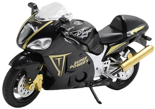 APPCRFM Alloy Motorbike Toy Highly Simulation Motorbike Model Pull-Back Vehicle Toy For Child Intellectual Toy Gift Set Motorcycle Alloy Collection Hobby Gift Racing Model Decoration - Black Gold