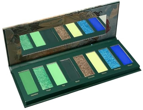 AYVRUOP Palette de 8 Ombres à Paupières,Ombre à Paupières mate Scintillante Chrome Vert Pailleté,Palette Maquillage,Maquillage Gothique Smokey Foncé pour les yeux