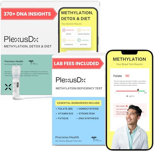 Methylation & Detox Bundle (Expanded Edition) – At-Home DNA Genetic Test (370+ Insights, 4 Reports) + Methylation Panel Blood Test (3 Biomarkers: Homocysteine, Folate B9, Vitamin B12)